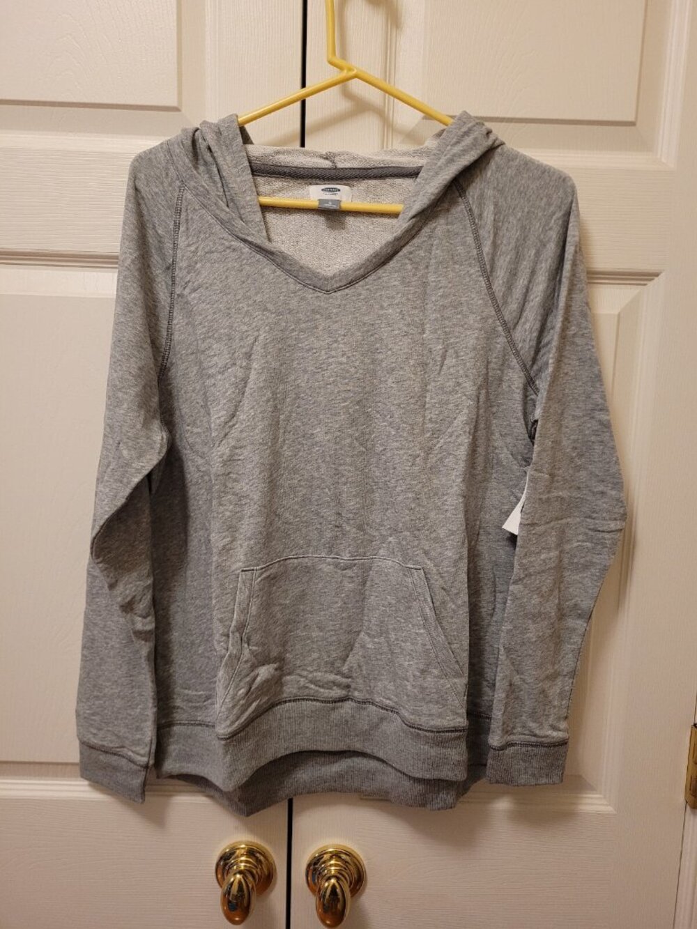 New Women Old Navy French-Terry Hoodie Heather Gray Sweatshirt Size S Petite